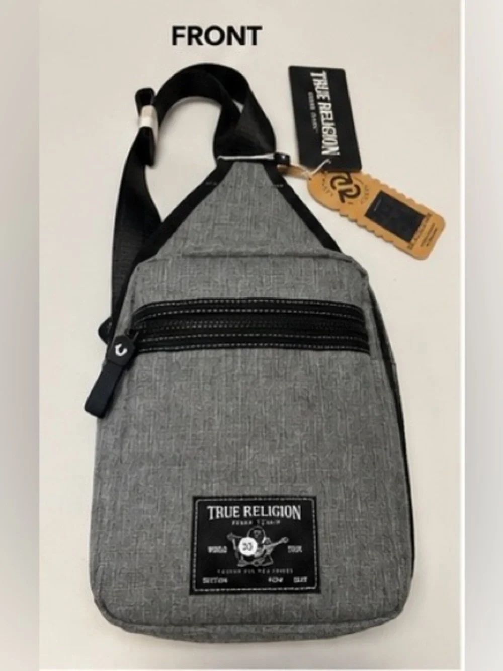 True Religion Crossbody Sling Bag Grey Heather